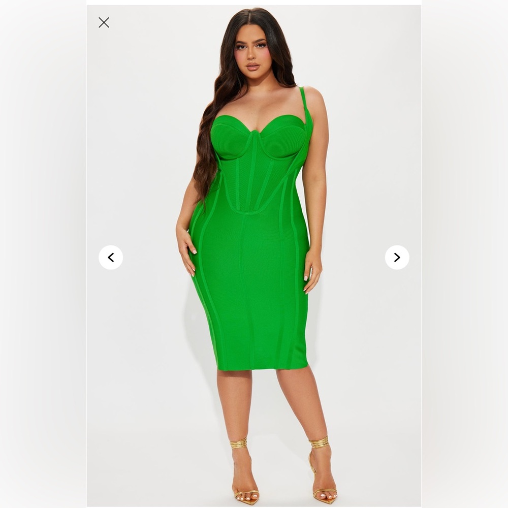 Fashion Nova “Kash Me In VIP” Bandage Dress – Green – 2X – NWT
